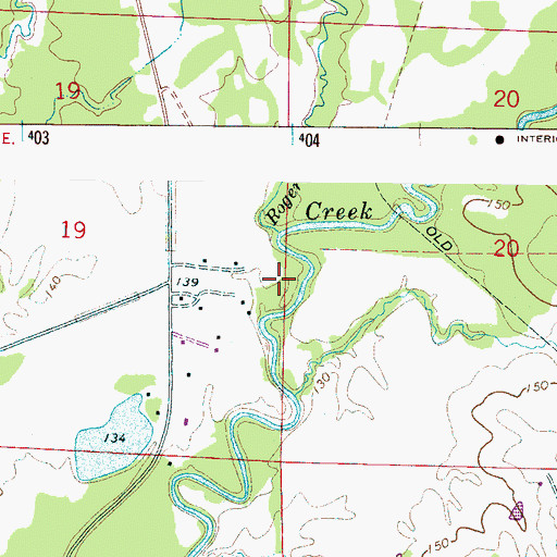 Topographic Map of Rogers Creek, AL