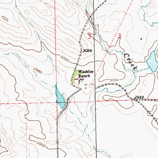 Topographic Map of Winkler Ranch, SD