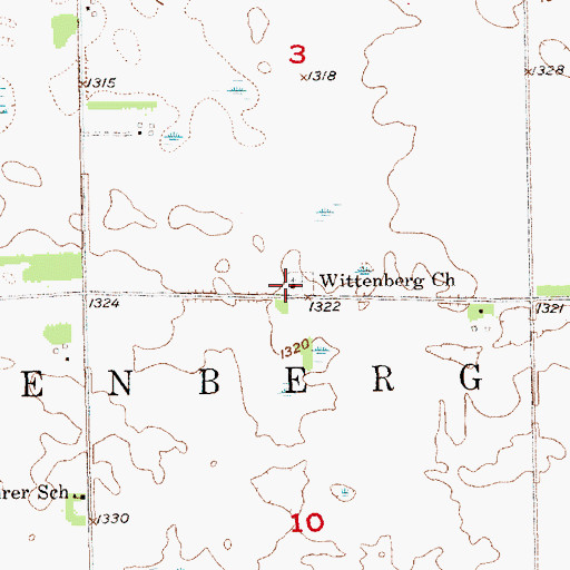 Topographic Map of Wittenberg Church, SD
