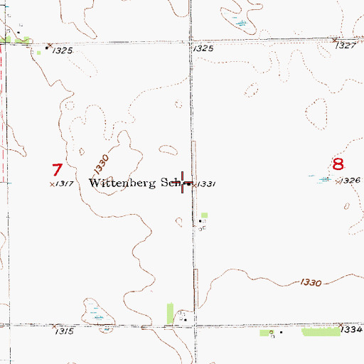 Topographic Map of Wittenberg School, SD