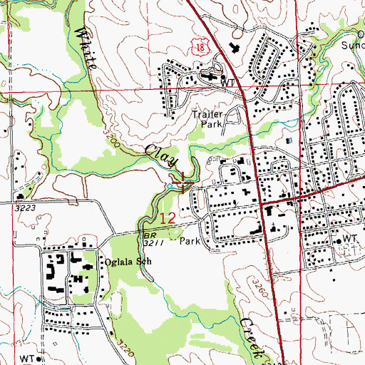Topographic Map of Wolf Creek, SD