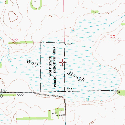 Topographic Map of Wolf Slough, SD