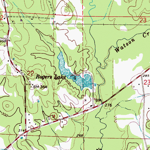 Topographic Map of Rogers Lake, AL