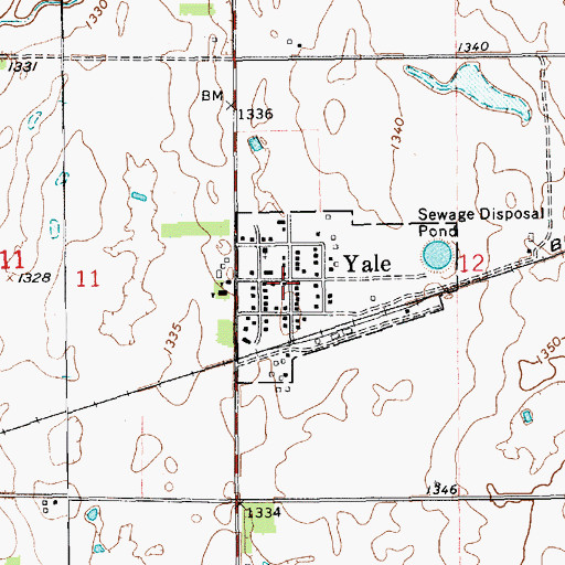 Topographic Map of Yale, SD