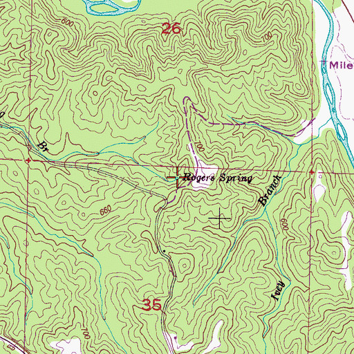 Topographic Map of Rogers Spring, AL