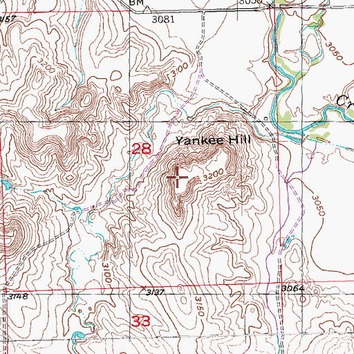 Topographic Map of Yankee Hill, SD