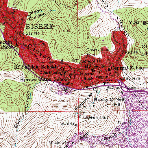 Topographic Map of Tombstone Canyon, AZ