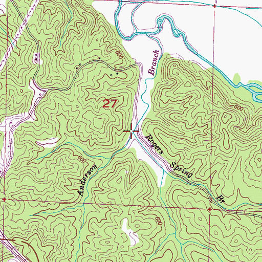 Topographic Map of Rogers Spring Branch, AL