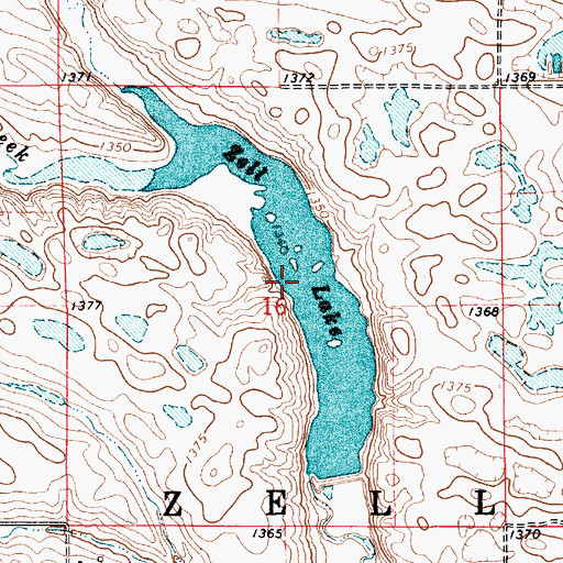 Topographic Map of Zell Lake, SD