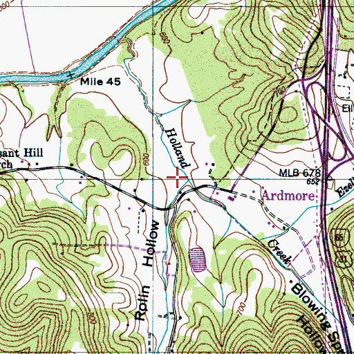 Topographic Map of Rolin Hollow, TN