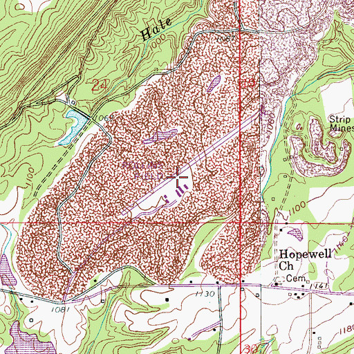 Topographic Map of Rolling Fields, AL