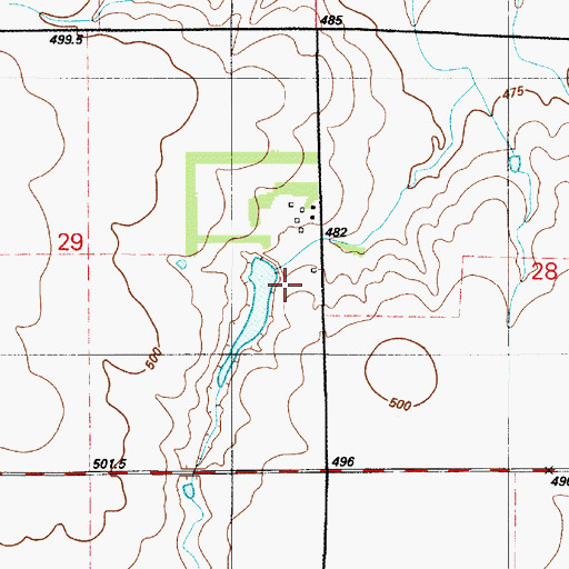 Topographic Map of Healy Dam, SD