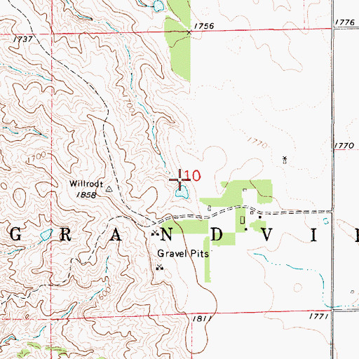 Topographic Map of Bergner Dam, SD