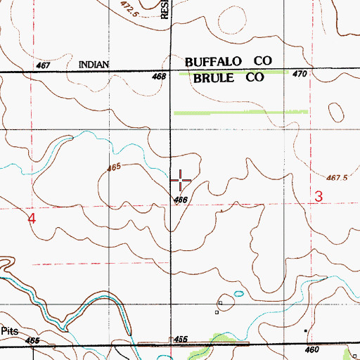 Topographic Map of Gruenig Dam, SD