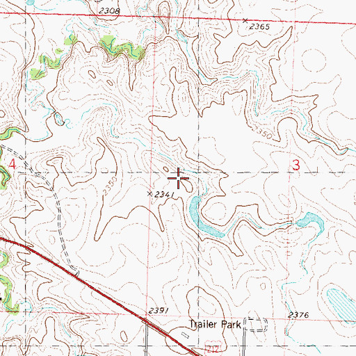 Topographic Map of Glen Holloway Dam, SD