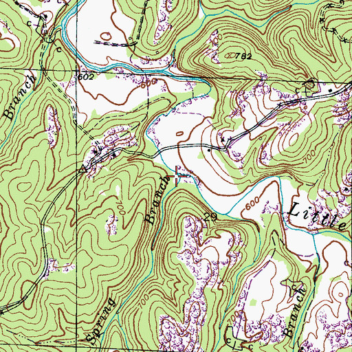 Topographic Map of Rollins Spring Branch, AL