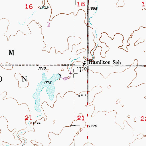 Topographic Map of M Hague Dam, SD