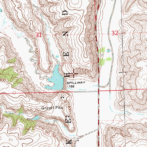 Topographic Map of UDLH Flood Control Dam, SD