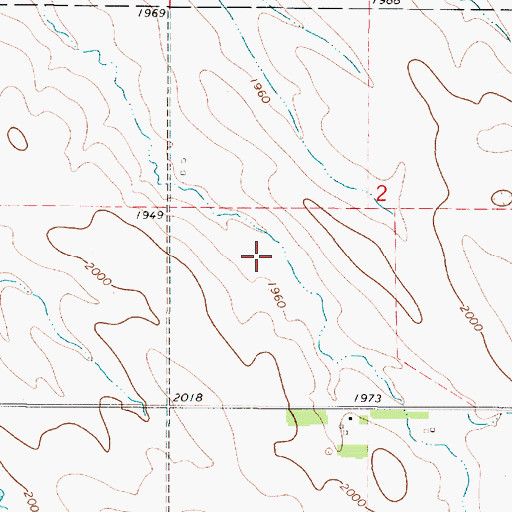 Topographic Map of Blessing Number 1 Dam, SD