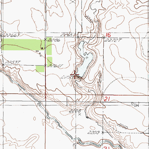 Topographic Map of Sargent Irrigation Project Dam, SD