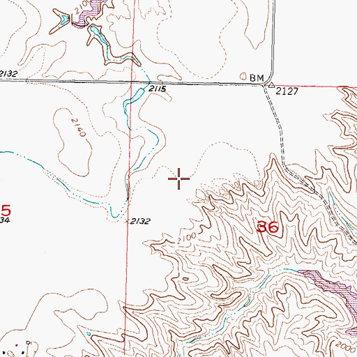 Topographic Map of School Section Number 5 Dam, SD
