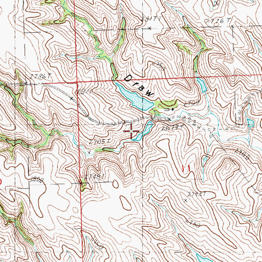Topographic Map of Leonard Kjerstad Number 2 Dam, SD