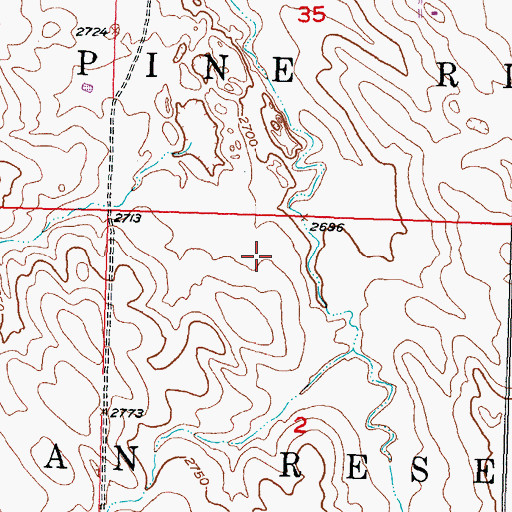 Topographic Map of Wanblee Lake Dam, SD