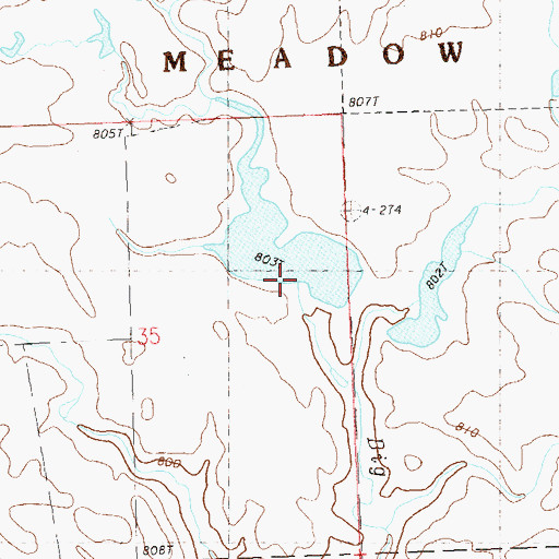 Topographic Map of Ivan Mills Dam, SD