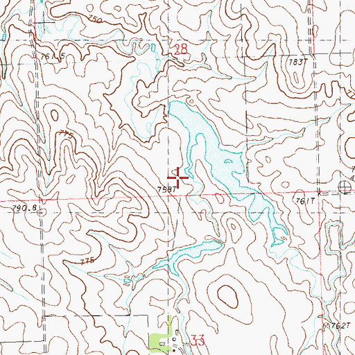 Topographic Map of George Hulm Dam, SD