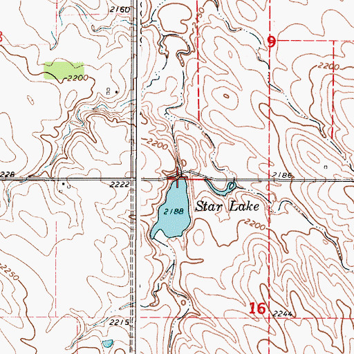Topographic Map of Star Lake Dam, SD
