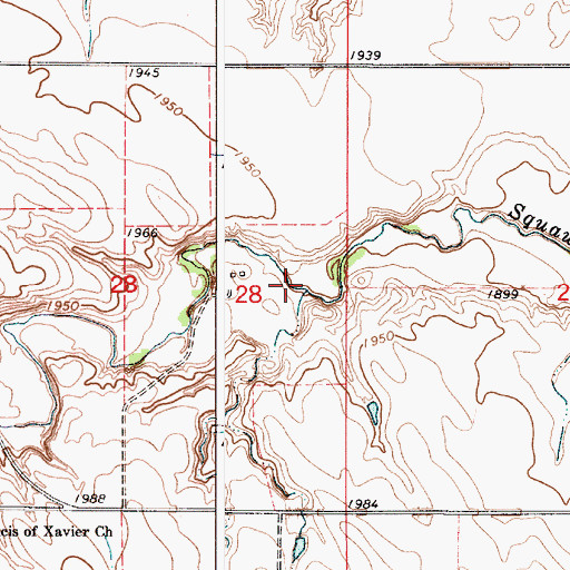 Topographic Map of Oscar Micheaux Reservoir, SD