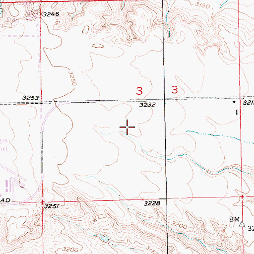 Topographic Map of Sturgis Municipal Airport, SD