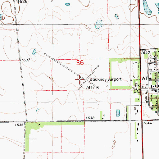 Topographic Map of Livingston Airport, SD