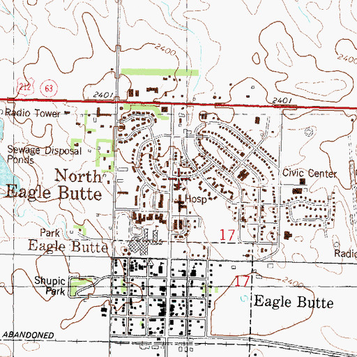 Topographic Map of North Eagle Butte, SD