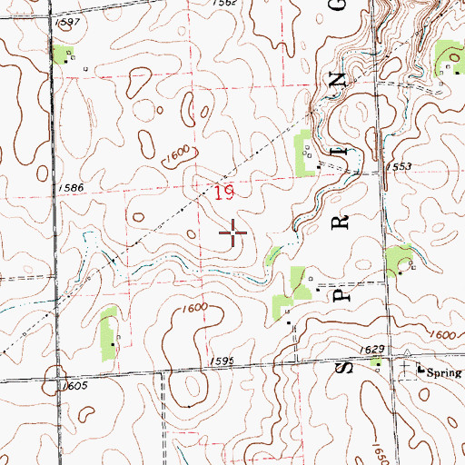Topographic Map of Spring Valley, SD
