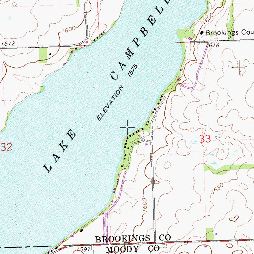 Topographic Map of Lake Campbell, SD