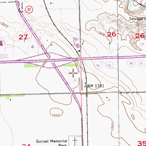 Topographic Map of KMIT-FM (Mitchell), SD