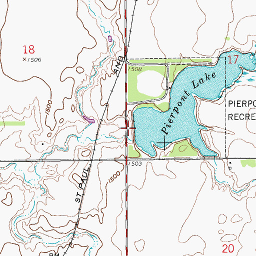 Topographic Map of Pierpont Dam, SD