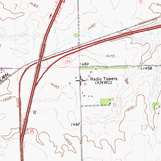 Topographic Map of KNWC-FM (Sioux Falls), SD