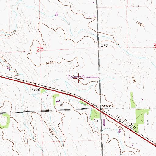 Topographic Map of KNWC-FM (Sioux Falls), SD