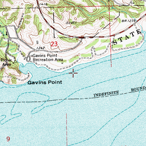 Topographic Map of KQHU-FM (Yankton), SD