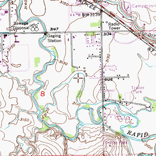 Topographic Map of KKLS-AM (Rapid City), SD