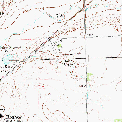 Topographic Map of Hahns Airport (historical), SD