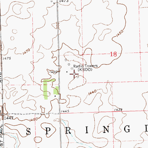 Topographic Map of KSOO-AM (Sioux Falls), SD