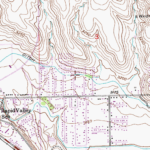 Topographic Map of KIMM-AM (Rapid City), SD