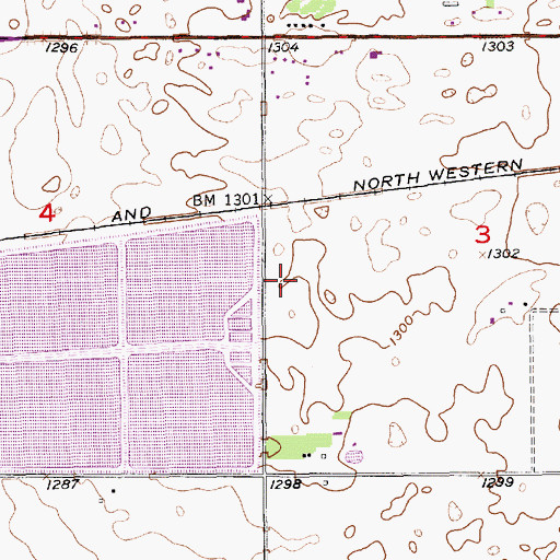 Topographic Map of KOKK-AM (Huron), SD