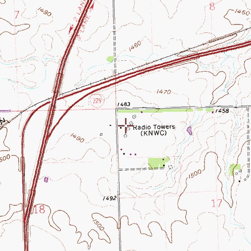 Topographic Map of KNWC-AM (Sioux Falls), SD