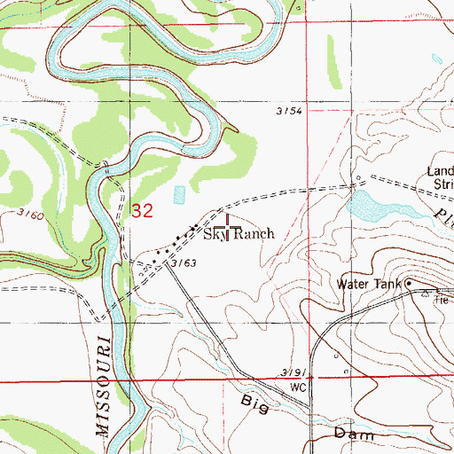 Topographic Map of Sky Ranch for Boys, SD
