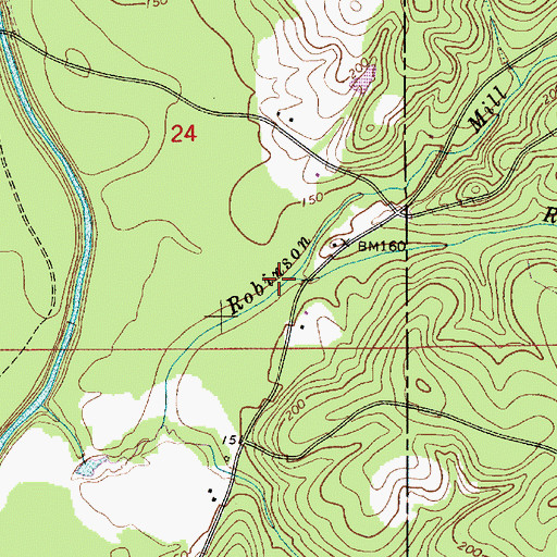 Topographic Map of Rose Mill Creek, AL