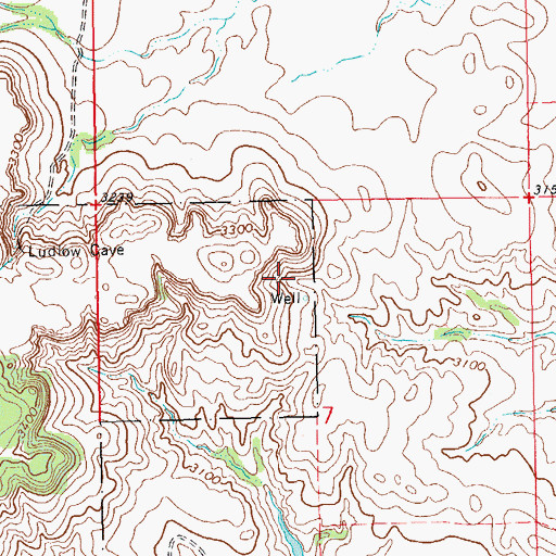 Topographic Map of K and R Well, SD